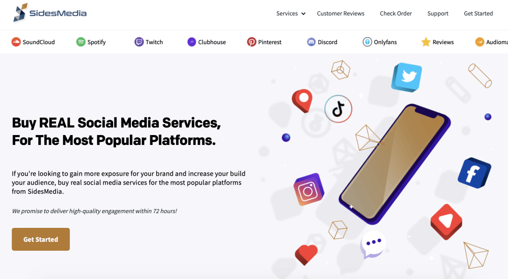 Sidesmedia website - social media services